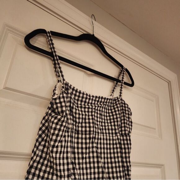 Black and white checkered long tank/ Mini Dress - Picture 2 of 4